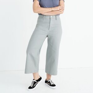 Madewell Emmett Wide Leg Crop Pants in Blue Horizon